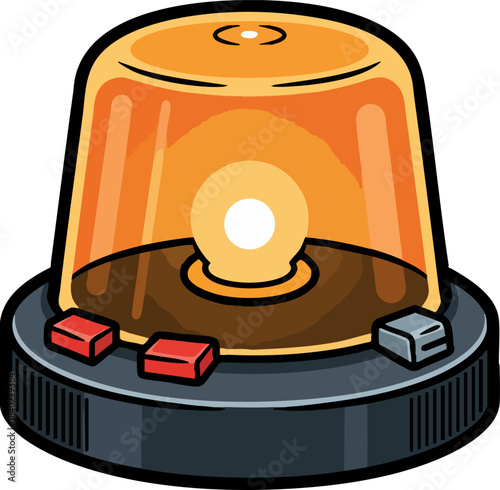 Emergency Rotating Beacon Light Signal Vector Illustration