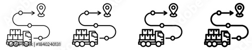 Distribution Route  Icon Set Different Style Collection