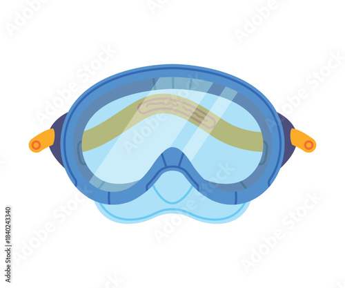 Swimming Mask and Goggles for Diving Underwater Vector Illustration