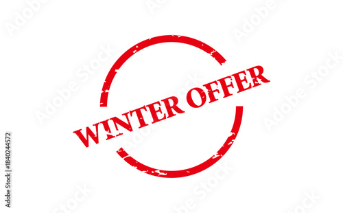 WINTER OFFER - WINTER OFFER text written on Red Rubber Stamp
