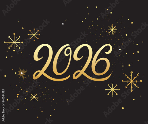 Luxury Black & Gold Happy New Year 2026