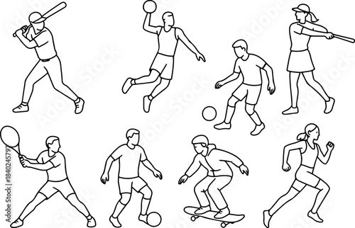 Silhouettes of dancing man and woman in dynamic poses shown as black vector people illustration