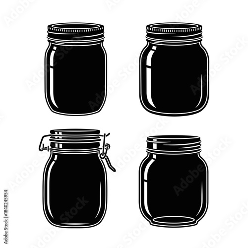 set of jars with jam