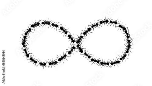 Ant Infinity Symbol Icon – Endless Colony Pattern for Nature, Concept & Abstract Design