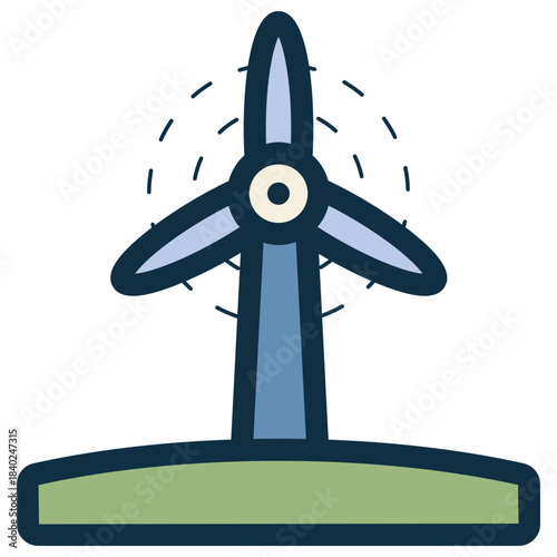 eco-friendly wind power technology icon