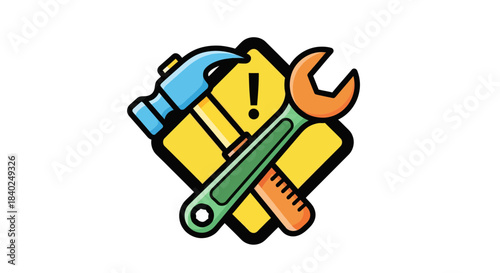 Repair And Maintenance Icon Depicting Tools For Construction And Restoration Projects
