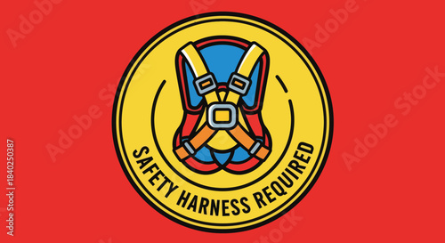 Safety Harness: Symbol Detailing Workplace Safety Compliance, Mandatory for Protection