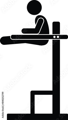 Captain's Chair Leg Raise Icon Silhouette