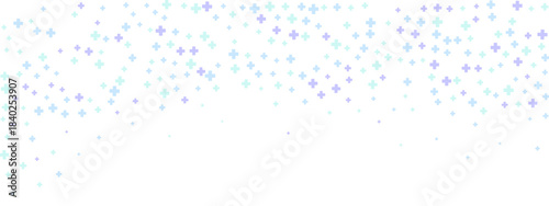 Blue mint and purple plus sign pattern creates seamless medical background. Hospital cross symbols form geometric healthcare texture for pharmaceutical and emergency service graphics.