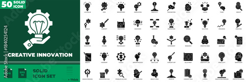 Creative Innovation Solid Editable Icons set