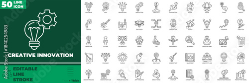 Creative Innovation Line Editable Icons set