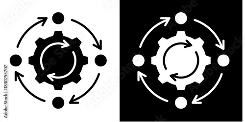 Lean Process  Icon Set White Style Collection
