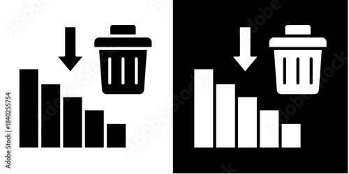 Waste Reduction  Icon Set White Style Collection
