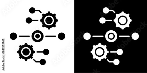 Streamlined Workflow  Icon Set White Style Collection
