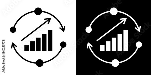 Continuous Improvement  Icon Set White Style Collection
