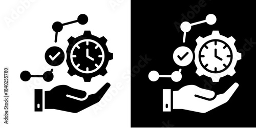 Time Efficiency  Icon Set White Style Collection
