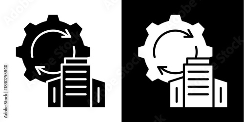 Lean Office  Icon Set White Style Collection
