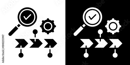 Root Cause Analysis  Icon Set White Style Collection
