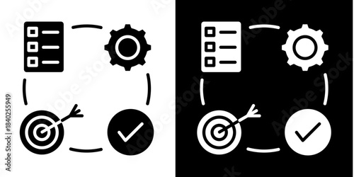 Pdca Cycle  Icon Set White Style Collection
