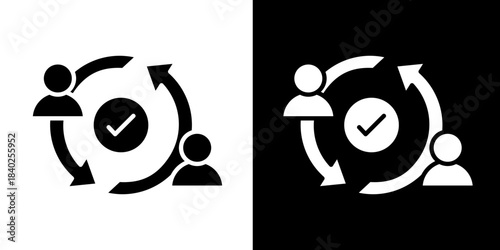 Feedback Loop  Icon Set White Style Collection
