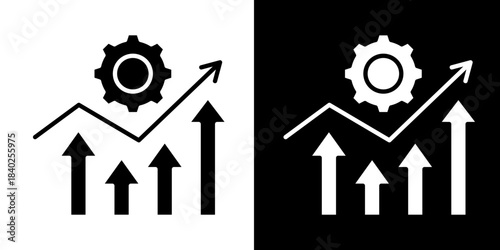 Optimization Arrows  Icon Set White Style Collection
