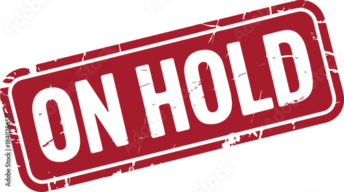 On hold stamp red rectangle white text