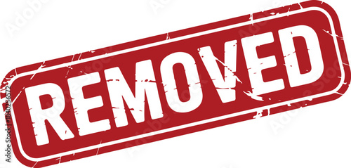 Removed stamp red rectangle white text