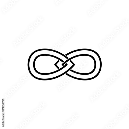 Intertwined infinite loop symbol, representing eternity, endlessness, and unbreakable connection, isolated on white isolated on transparent background