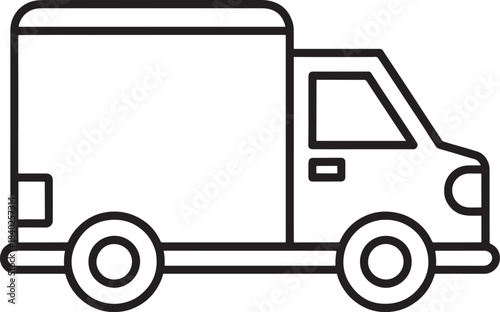delivery van for shipping logistics and transportation services Simple outline