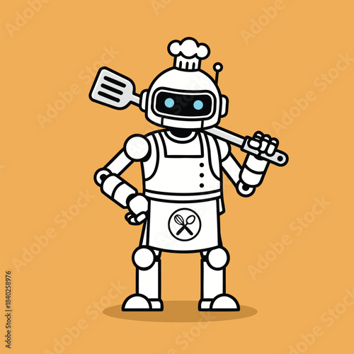 Chef Robot Ready to Cook Delicious Meals.