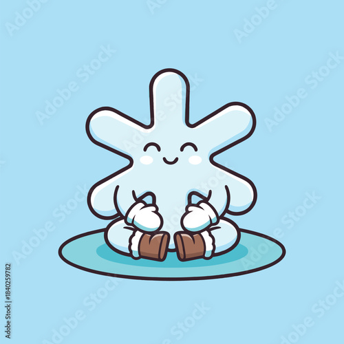 Cute Cartoon Vertebra Character Meditating Peacefully.