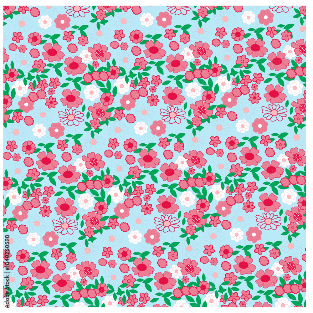 Naklejka premium flower all over pattern print 