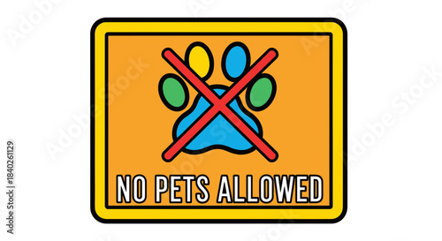 Prohibition Sign Announcing That Pets Are Forbidden in This Specific Establishment