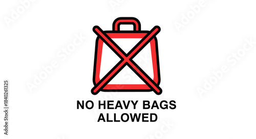 Prohibition Sign Explaining Rules About Luggage In Red Color With White Background For All