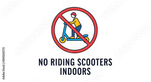 Prohibition Sign For Electric Scooters Outdoors, Indoors, Or Any Forbidden Areas