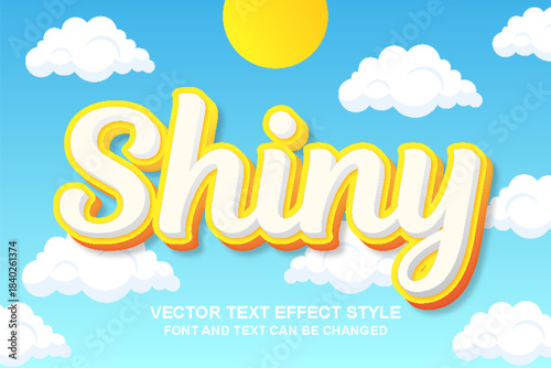shiny sun light summer sunshine editable text effect font style template typography lettering