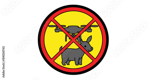 Prohibition Sign: No Drones Flying Over Animals Zone, Safety and Regulations