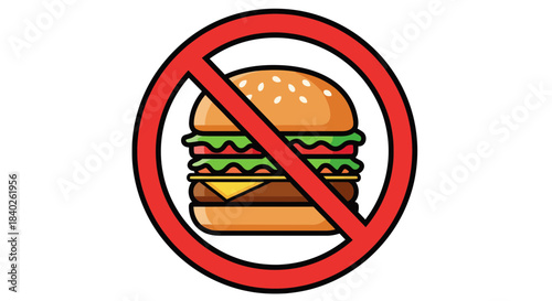 Prohibited Food Symbol: A Visual Representation of Dietary Restriction and Healthy Eating.