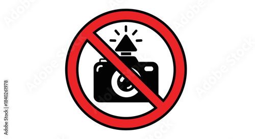 Prohibition Sign Photography: A Symbol Denoting No Flash Photography Allowed Here