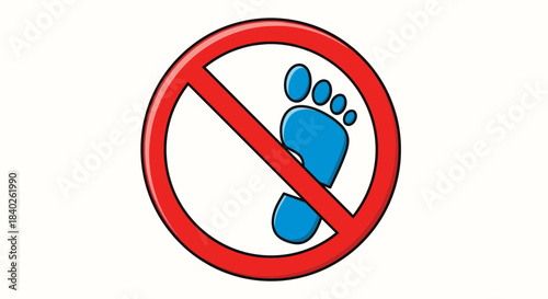 Prohibited Footprint Symbol: Illustrative Icon Signaling No Unauthorized Foot Traffic Zone