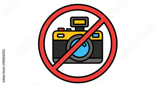 Prohibited Photography: Symbolic Icon Representing Photographic Restrictions and Limits