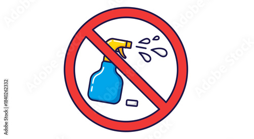 Prohibited Spraying: A Warning Against Using Sprayers In This Area To Prevent Contamination