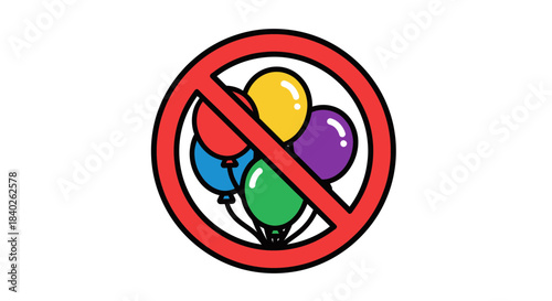 Prohibition Of Balloons Conceptual Illustration Vector Design Isolated On White Background