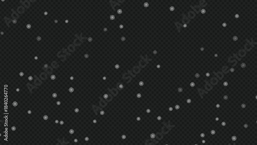 Snowflakes falling, winter background, white snow flying background