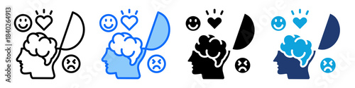 Emotional Intelligence Icon Set Multi Style Vector Illustration