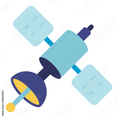 telecommunication artificial satellite flat icon