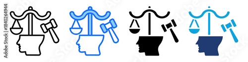 Judgment Icon Set Multi Style Vector Illustration