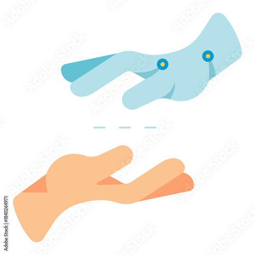 digital twin technology flat icon