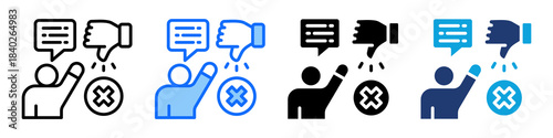 Criticism Icon Set Multi Style Vector Illustration
