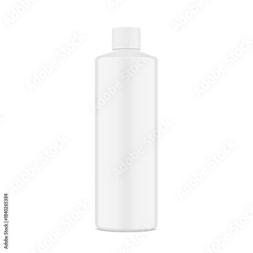Realistic bottle with screw cap mockup for concentrate products, shampoo, cosmetic products, etc. Vector illustration isolated on white background. Perfect for promote your product. EPS10.
